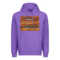 Purple leopard serape background Premium Hoodie - AdoDesignShop