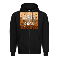 Black life is better with dogs Zipper Hoodie - MaliasSmallBusiness