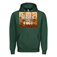 Sports Green life is better with dogs Zipper Hoodie - MaliasSmallBusiness