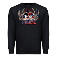 Black Born to be free 4th of July Premium Sweatshirt - CowGirlArtShop