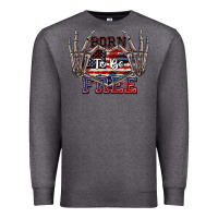 Charcoal Heather Born to be free 4th of July Premium Sweatshirt - CowGirlArtShop