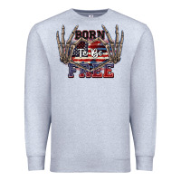 Heather Grey Born to be free 4th of July Premium Sweatshirt - CowGirlArtShop