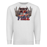 Oatmeal Heather Born to be free 4th of July Premium Sweatshirt - CowGirlArtShop