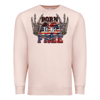 Pale Pink Born to be free 4th of July Premium Sweatshirt - CowGirlArtShop
