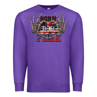 Purple Born to be free 4th of July Premium Sweatshirt - CowGirlArtShop