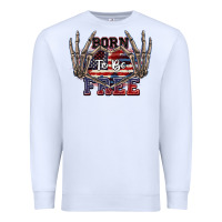 White Born to be free 4th of July Premium Sweatshirt - CowGirlArtShop