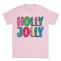 Bubblegum Pink holly jolly Classic Tee - MaliasSmallBusiness