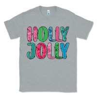 Heather Grey holly jolly Classic Tee - MaliasSmallBusiness