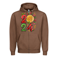 Chestnut happy new year 2024 Zipper Hoodie - MaliasSmallBusiness