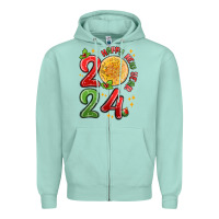 Seafoam happy new year 2024 Zipper Hoodie - MaliasSmallBusiness