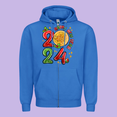 Zipper Hoodie happy new year 2024