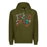 Army Green rodeo crazy bucking bronco cowboy Premium Hoodie - Artiststas