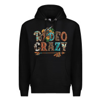 Black rodeo crazy bucking bronco cowboy Premium Hoodie - Artiststas