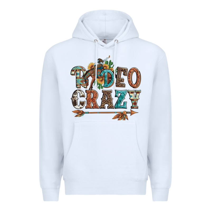 Rodeo Crazy Bucking Bronco Cowboy Premium Hoodie by Artiststas | Teevron