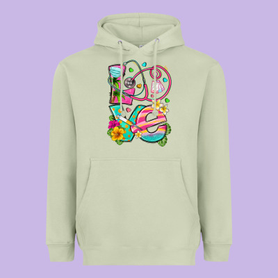 Love Summer Nurse Heavyweight Hoodie Designed By Texasbilliewilder