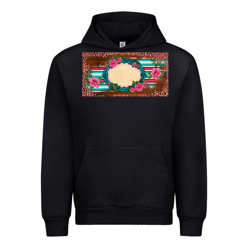 Western Pink Flovers Leopard Serape   License Plate Template Urban Hoodie by BarkalooDesign | Teevron