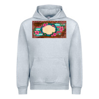 Heather Grey western pink flovers leopard serape   license plate template Urban Hoodie - BarkalooDesign
