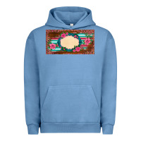 Pigment Pebble Blue western pink flovers leopard serape   license plate template Urban Hoodie - BarkalooDesign