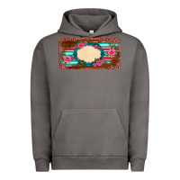 Pigment Tornado western pink flovers leopard serape   license plate template Urban Hoodie - BarkalooDesign