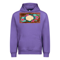 Tulip western pink flovers leopard serape   license plate template Urban Hoodie - BarkalooDesign