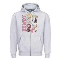 Heather Grey howdy 2024 Zipper Hoodie - MaliasSmallBusiness