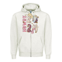 Oatmeal Heather howdy 2024 Zipper Hoodie - MaliasSmallBusiness