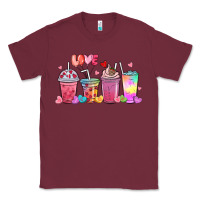 Burgundy love coffee cups Classic Tee - MaliasSmallBusiness