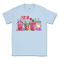 Dusty Blue love coffee cups Classic Tee - MaliasSmallBusiness