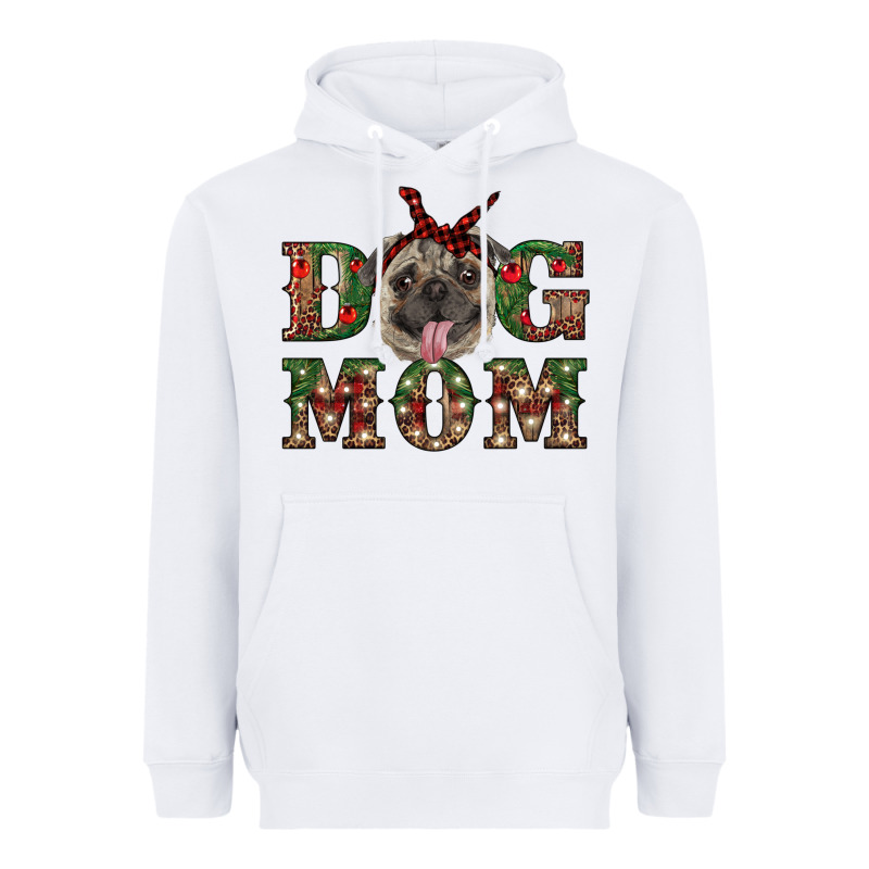 Christmas Pug Mom Heavyweight Hoodie by RanaPortraitStore | Teevron