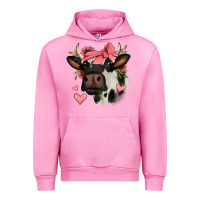 Fuchsia Pink valentines day cow Urban Hoodie - Jasminsmagicworld