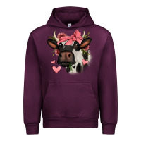 Mauve Wine valentines day cow Urban Hoodie - Jasminsmagicworld