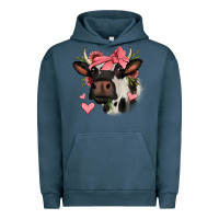 Pigment Midnight Navy valentines day cow Urban Hoodie - Jasminsmagicworld
