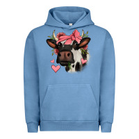 Pigment Pebble Blue valentines day cow Urban Hoodie - Jasminsmagicworld