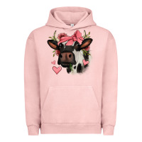 Pigment Salmon valentines day cow Urban Hoodie - Jasminsmagicworld