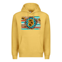 Antique Gold gemstone sunflower background Premium Hoodie - AdoDesignShop