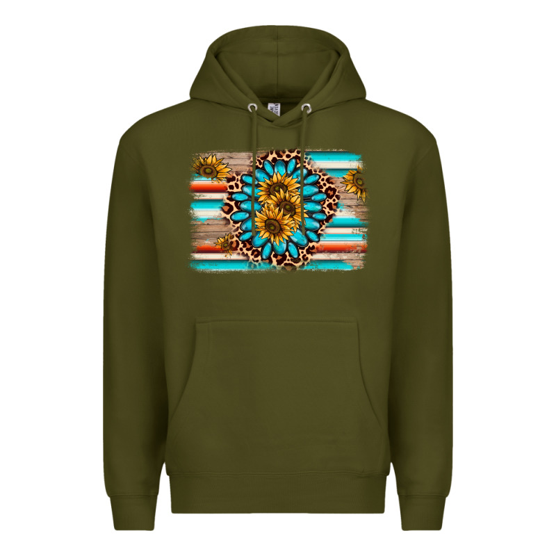 Gemstone Sunflower Background Premium Hoodie by AdoDesignShop | Teevron