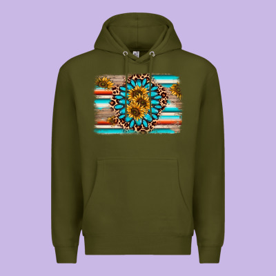 Gemstone Sunflower Background Premium Hoodie Designed By Adodesignshop