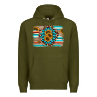 Army Green gemstone sunflower background Premium Hoodie - AdoDesignShop