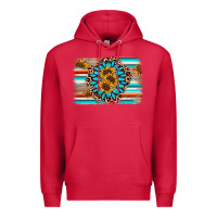 Cardinal gemstone sunflower background Premium Hoodie - AdoDesignShop