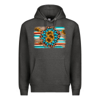 Charcoal Heather gemstone sunflower background Premium Hoodie - AdoDesignShop