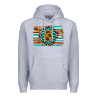 Heather Grey gemstone sunflower background Premium Hoodie - AdoDesignShop