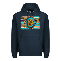 Navy gemstone sunflower background Premium Hoodie - AdoDesignShop