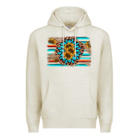 Oatmeal Heather gemstone sunflower background Premium Hoodie - AdoDesignShop