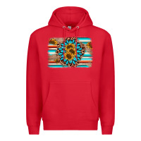 Red gemstone sunflower background Premium Hoodie - AdoDesignShop