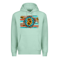 Seafoam gemstone sunflower background Premium Hoodie - AdoDesignShop