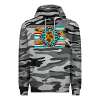 Slate Camo gemstone sunflower background Premium Hoodie - AdoDesignShop