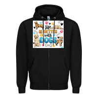 Black life is better with dogs Zipper Hoodie - MaliasSmallBusiness