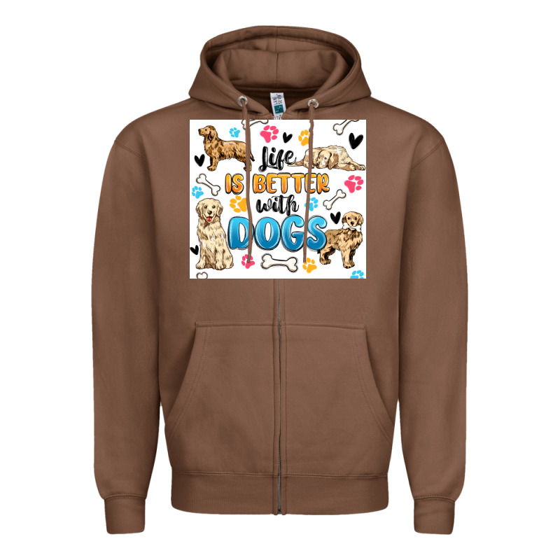 Life Is Better With Dogs Zipper Hoodie by MaliasSmallBusiness | Teevron