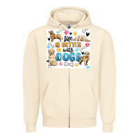 Sandshell life is better with dogs Zipper Hoodie - MaliasSmallBusiness
