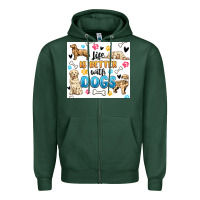 Sports Green life is better with dogs Zipper Hoodie - MaliasSmallBusiness